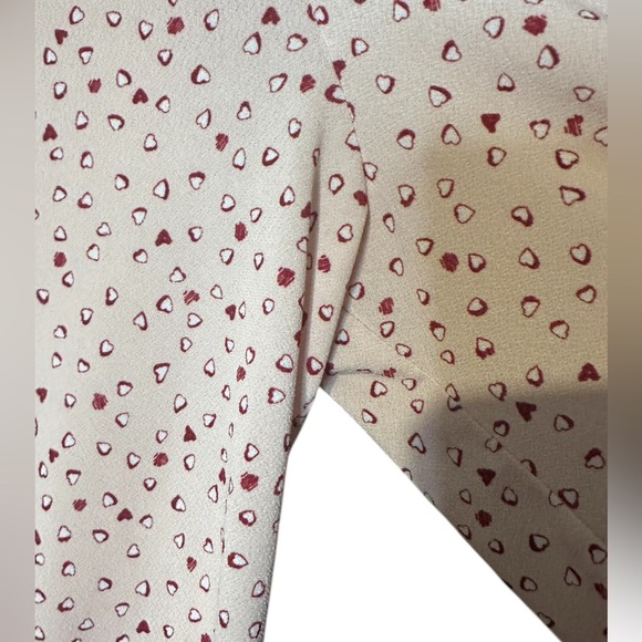 Adrianna Papell Women’s Medium Blouse Pink Red Hearts Valentines Day Dressy - Picture 3 of 7